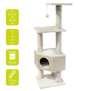 beige loonaa kattenpaal met specificaties