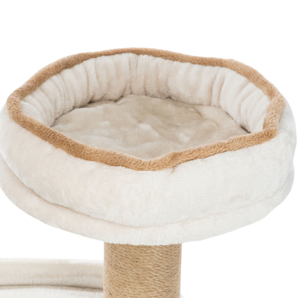 zachte beige kattenmand op krabpaal